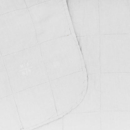Simple Linen Quilted Throw | White