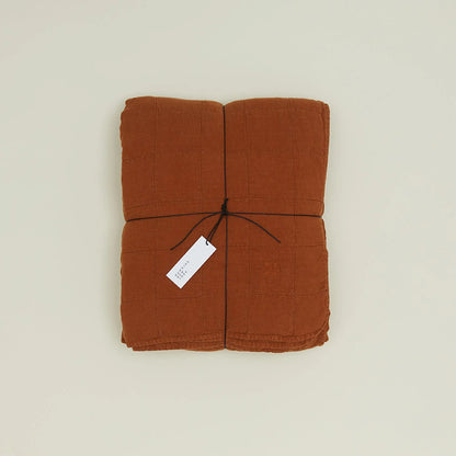 Simple Linen Quilt in Terracotta, by Hawkins New York
