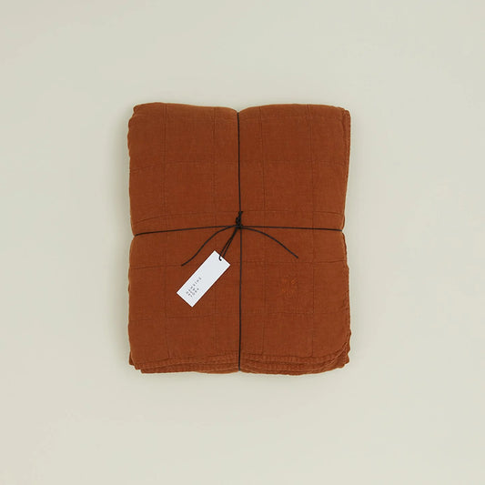 Simple Linen Quilt in Terracotta, by Hawkins New York