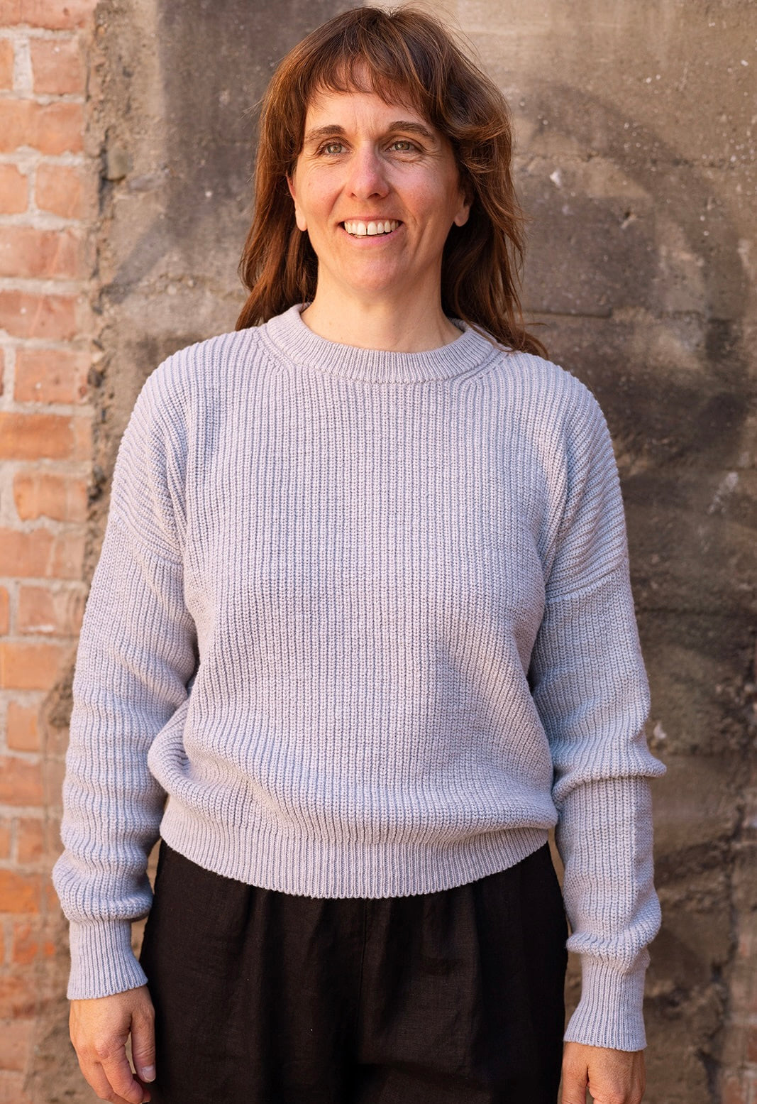 SS24 - It is Well L.A - Pull On Sweater in Heather Blue - on model  front 3