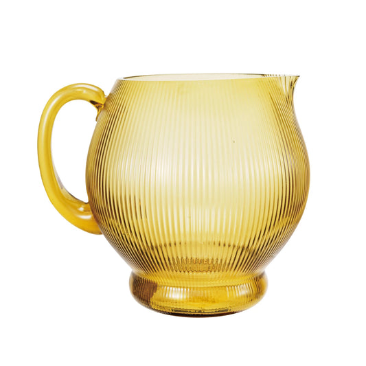 Fluted Glass Pitcher | Amber