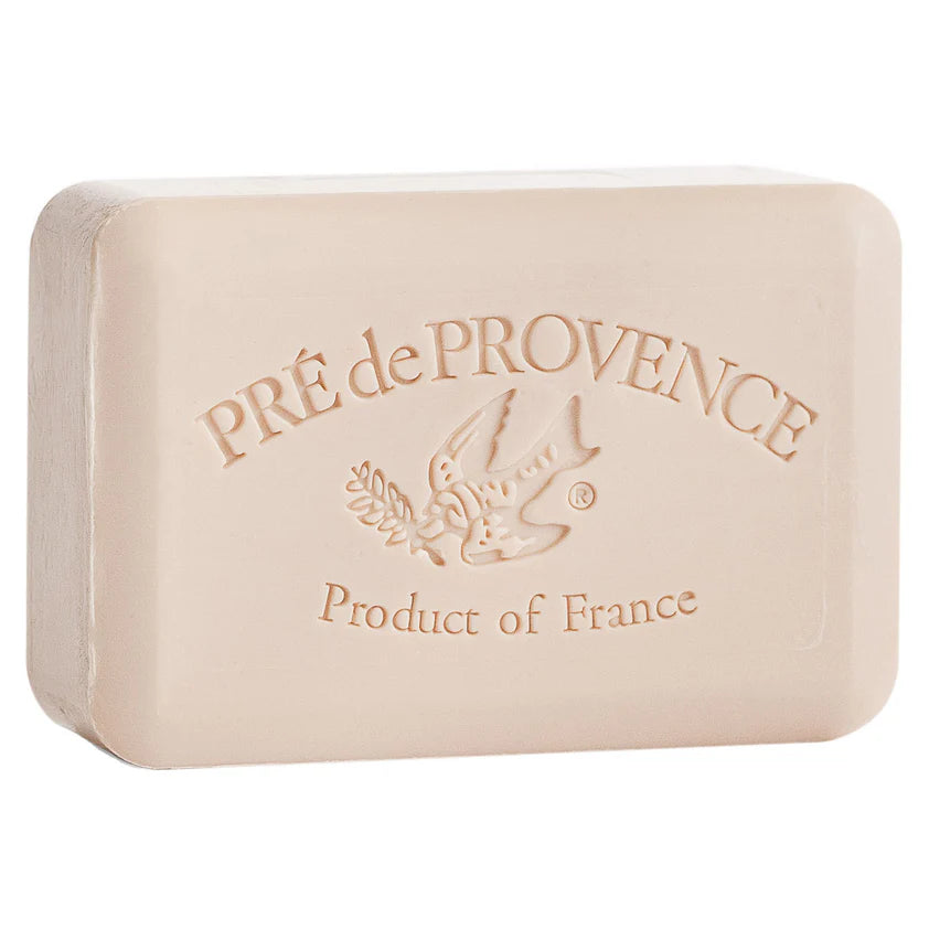 Bar of soap with 'Pre de Provence' branding on a white background