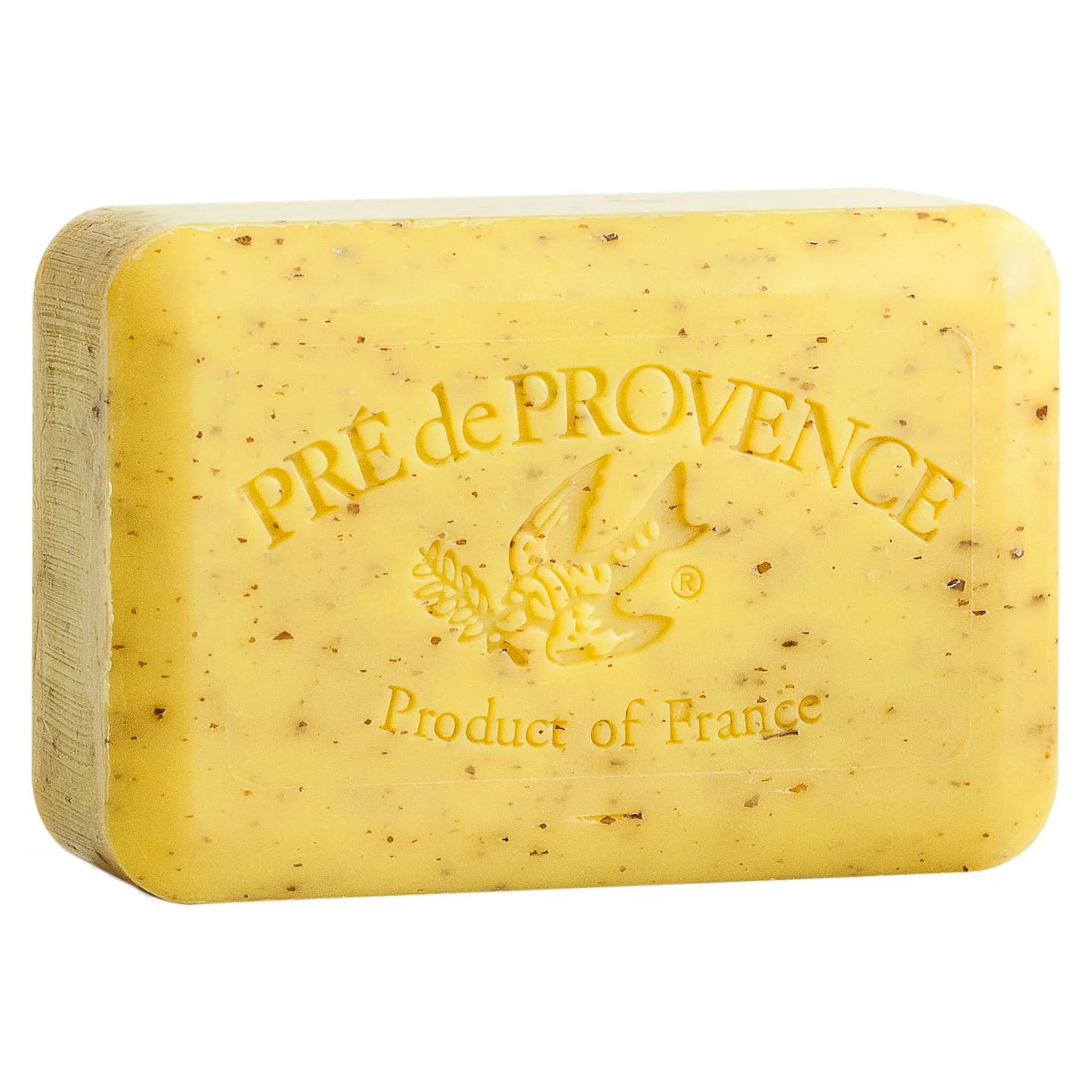 Bar of soap with 'Pre de Provence' branding on a white background