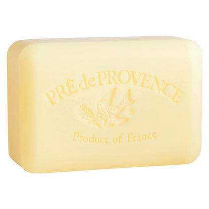 Bar of soap with 'Pre de Provence' branding on a white background