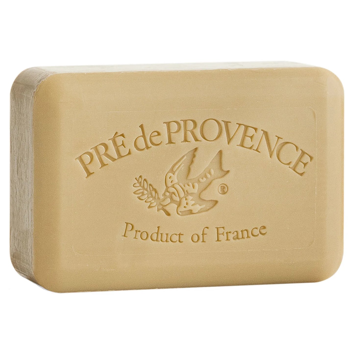 Bar of soap with 'Pre de Provence' branding on a white background