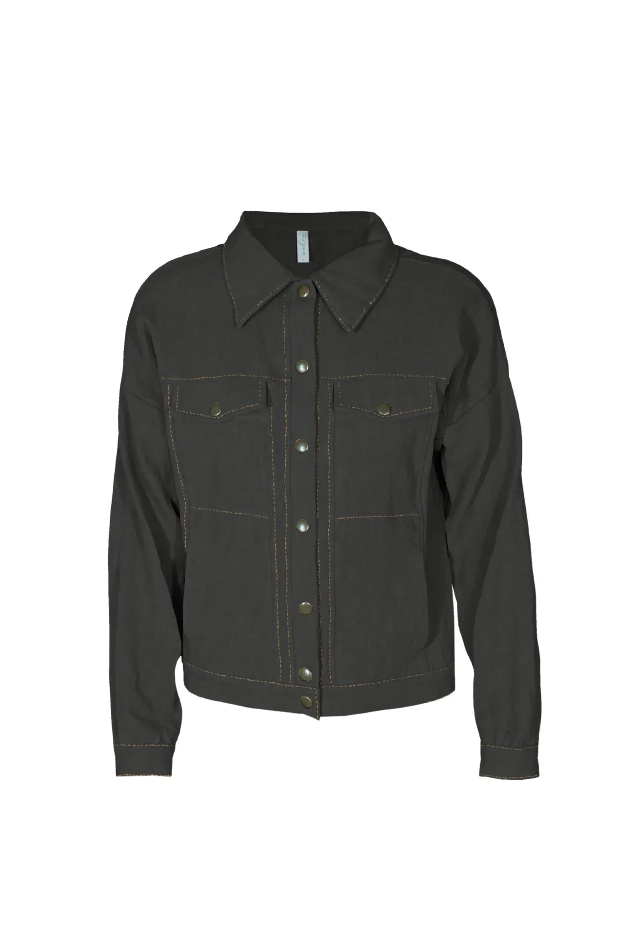 Black jacket with snaps and collar
