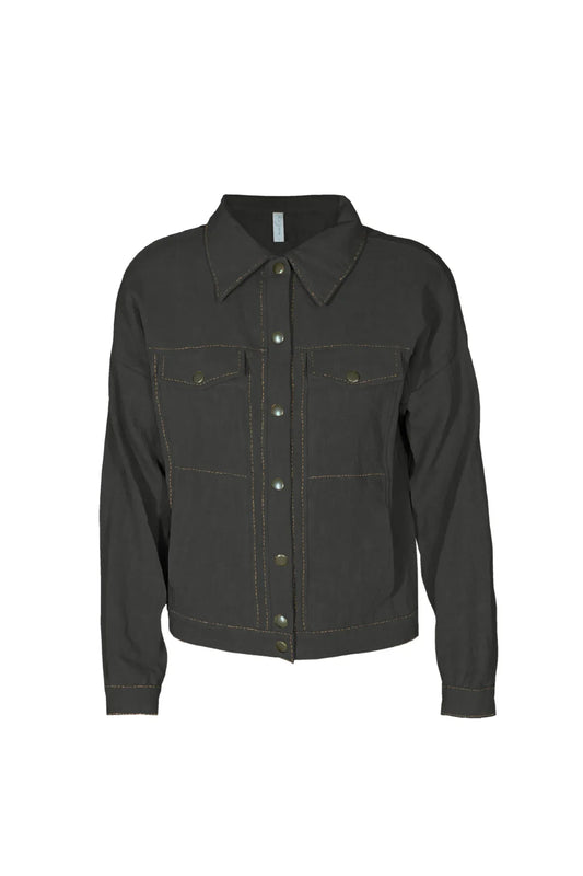Black jacket with snaps and collar
