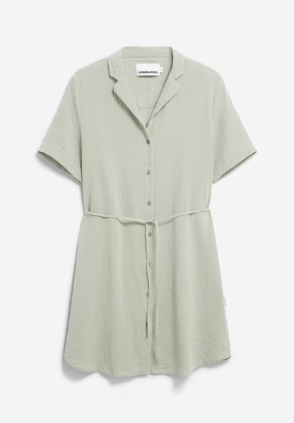 SS25 - ARMEDANGELS - Mabelaa Musselin Dress in Seagreen - display 7 
