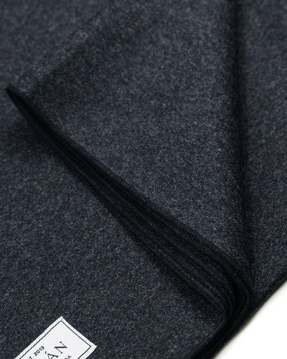 SS25 - Anián - The Melton Wool Blanket in Charcoal - front close up 