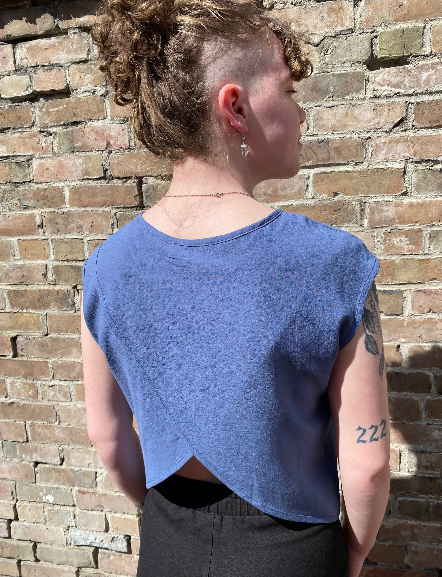 SS25 - Cokluch - Bayang Top in Harper Ocean - back 1 