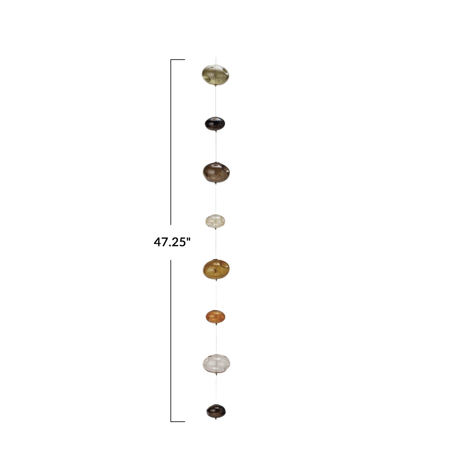 SS25 - Creative co-op - Hand-Blown Glass Bubble Garland | Brown | 47.25" - display 4