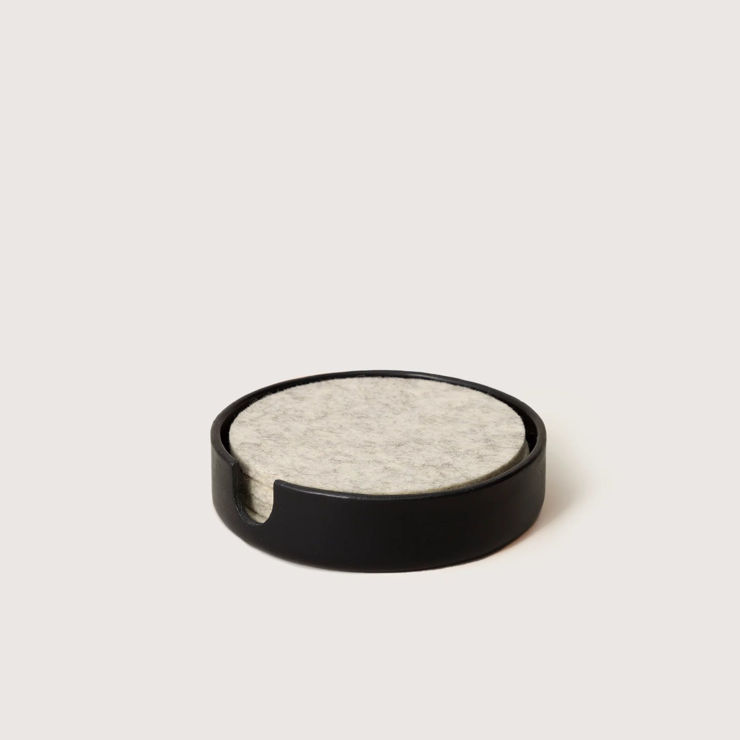 Kobon Leather Round Tray | Black