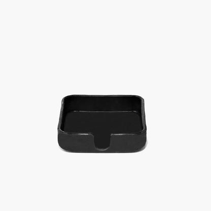 Black rectangular object on a white background