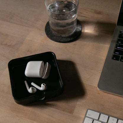 Kobon Leather Square Tray | Black