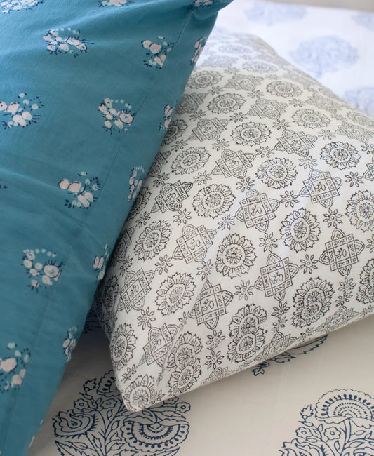 SS25 - Kerry Cassil - Hand Block Printed Cotton Pillowcase Set | Blackbird - 1