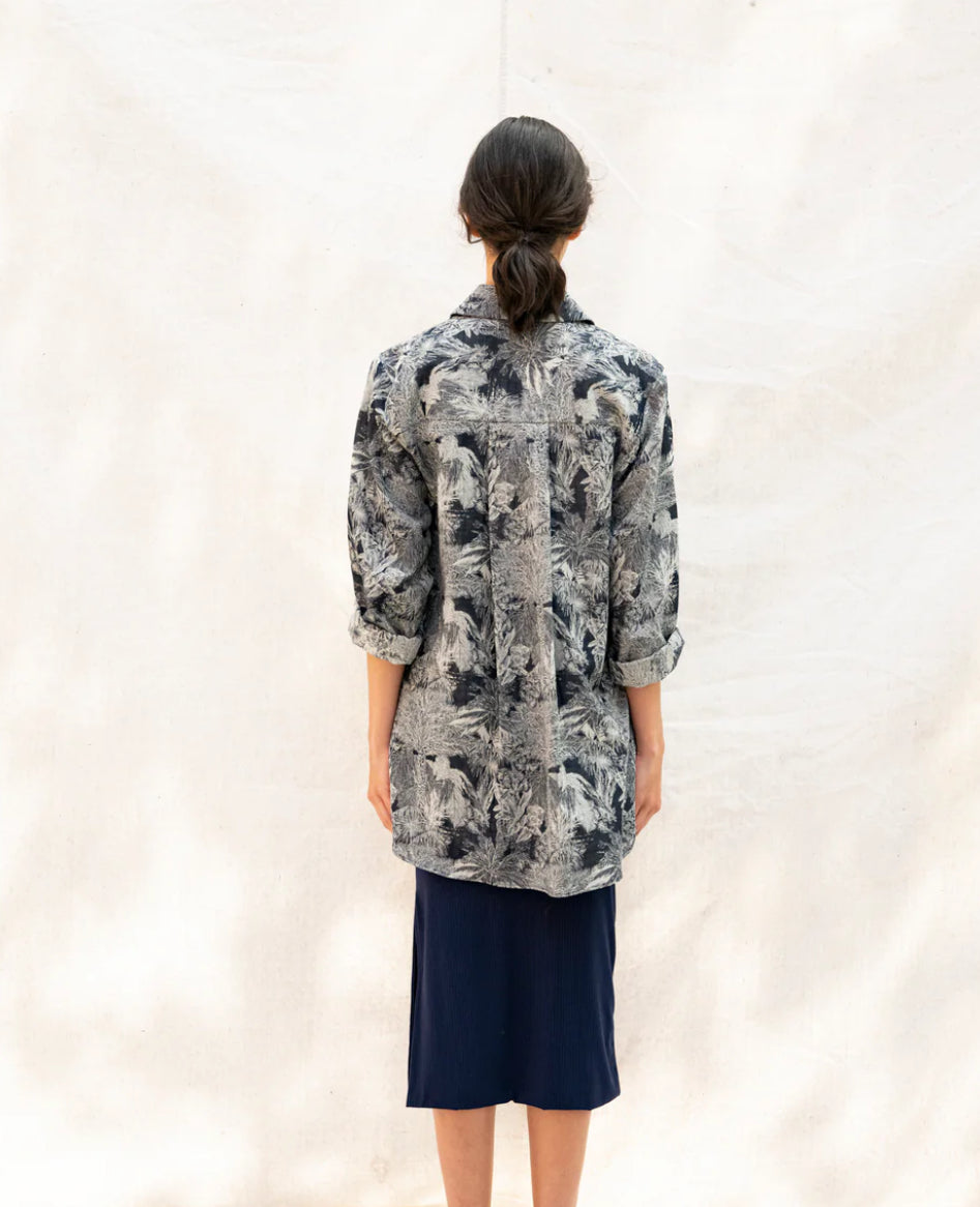 SS25 - Ipanema Shirt in Tropical Jacquard - Bodybag by Jude - back 2 