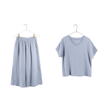 Organic Gauze | 2pc Set | Heather Blue