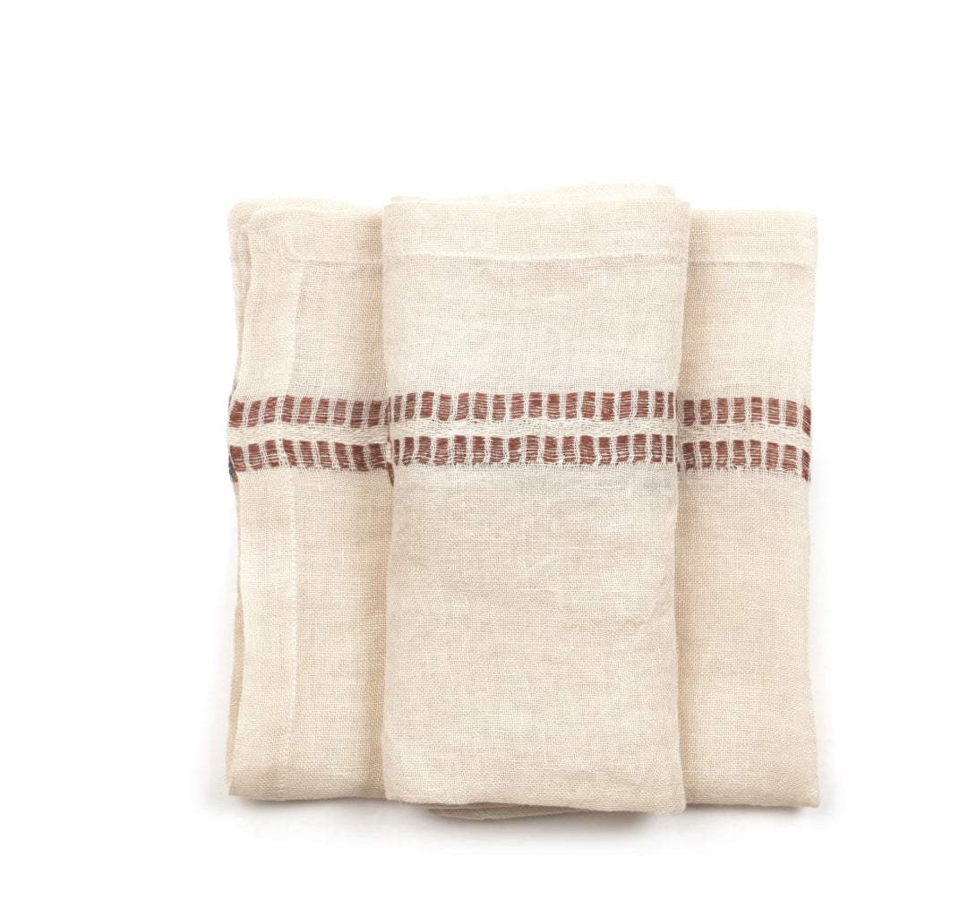 SS25 - LIBECO - Perry Napkin | 2pc Set | Railroad Stripe - display 4 