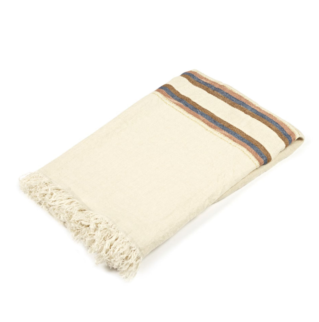 SS25 - Libeco - Belgian Linen Fouta | 43x71" | Harlan Stripe - folded 3