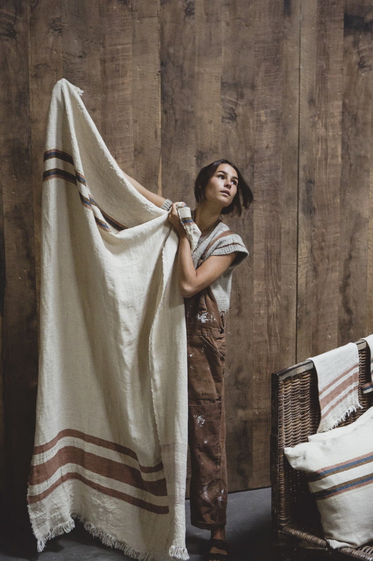 SS25 - Libeco - Belgian Linen Fouta | 43x71" | Harlan Stripe - lifestyle 1