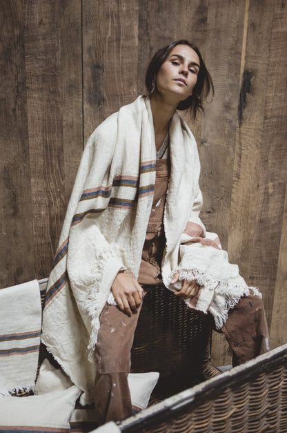 SS25 - Libeco - Belgian Linen Fouta | 43x71" | Harlan Stripe - lifestyle 4