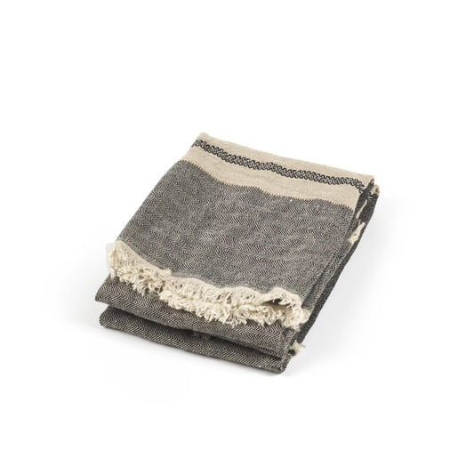 SS25 - Libeco -  Belgian Linen Guest Towel | Tack Stripe - folded 1 