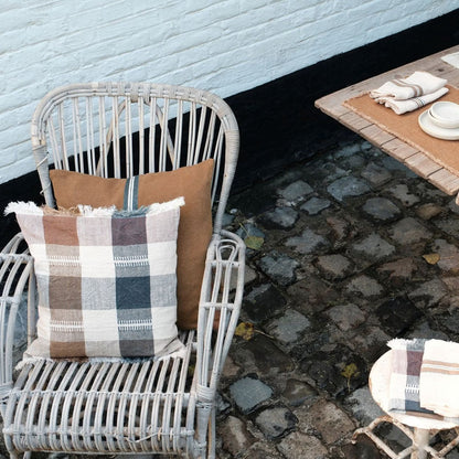 Libeco Belgian Pillow Cover in Maxine on chair