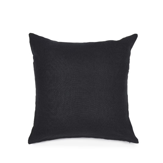 Libeco Hudson Pillow Cover in Black, 25x25