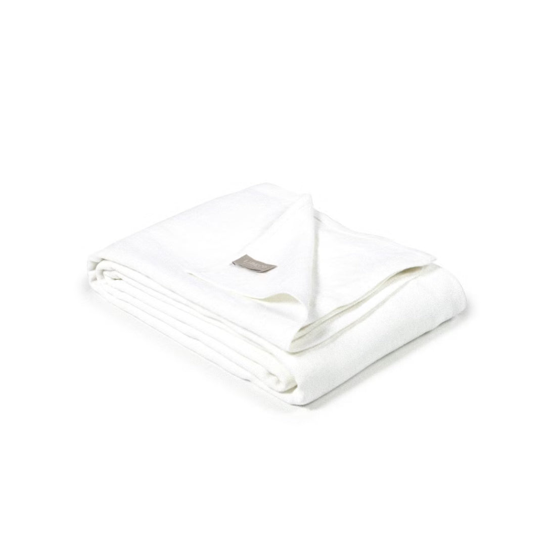 SS25 - Libeco - Hudson Linen Blanket | 130x89" | Optic White - folded 2 