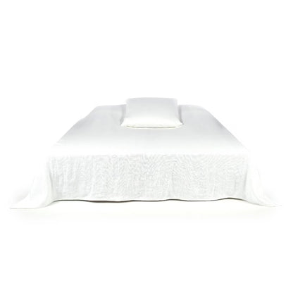 SS25 - Libeco - Hudson Linen Blanket | 130x89" | Optic White - on bed 1 