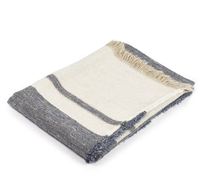 SS25 - Libeco - Texture Linen Throw | 55x86.6" | North Sea Stripe - folded 6 
