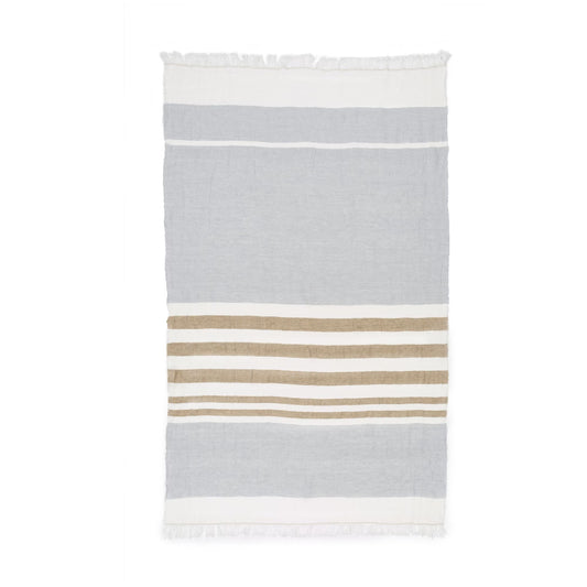 Libeco The Belgian Towel Fouta in Ash Stripe