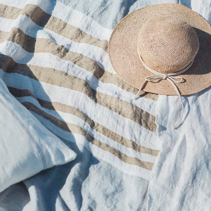 Libeco The Belgian Towel Fouta in Ash Stripe Lifestyle