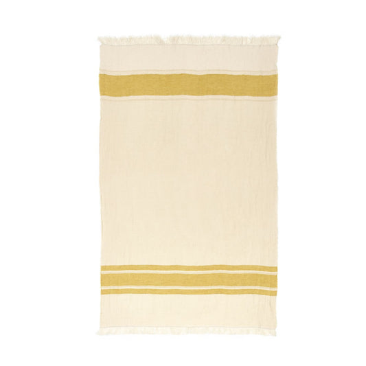 Libeco The Belgian Towel Fouta in Mustard Stripe