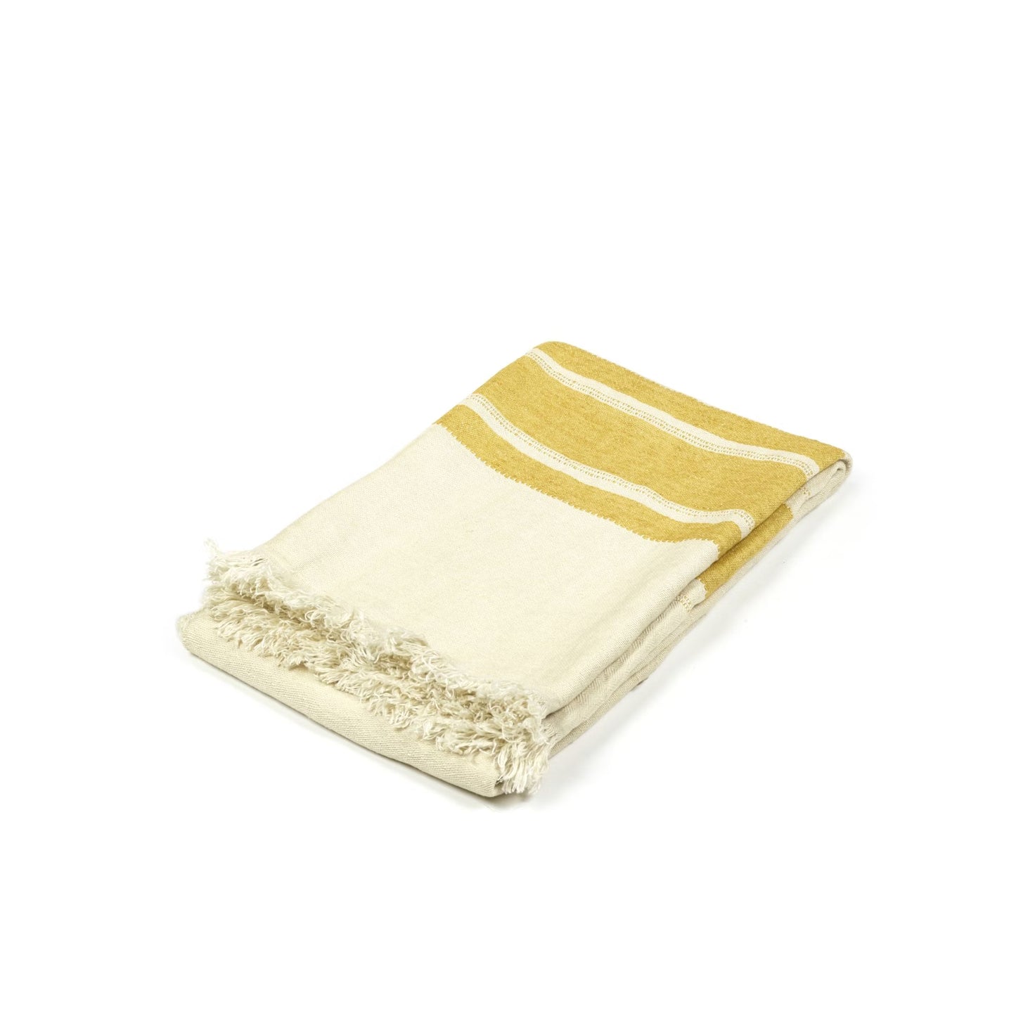 Libeco The Belgian Towel Fouta in Mustard Stripe