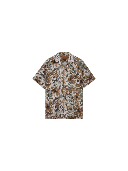 SS25 - Mosh Mosh - MMGBabel Sun Linen Shirt - Forest Green - display front 4 