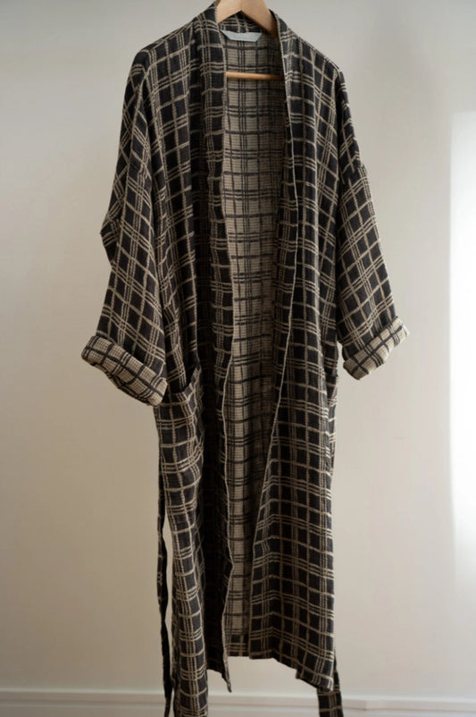 SS25 - Sömn - District Brown Linen Bathrobe | Natural 1 