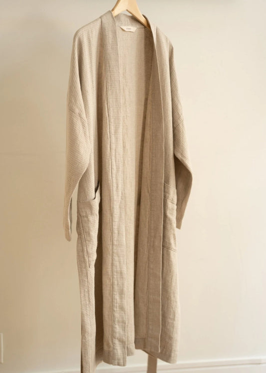 SS25 - Sömn - Waffle Linen Bathrobe | Natural 1 