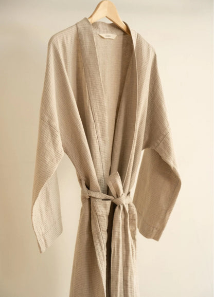 SS25 - Sömn - Waffle Linen Bathrobe | Natural 2