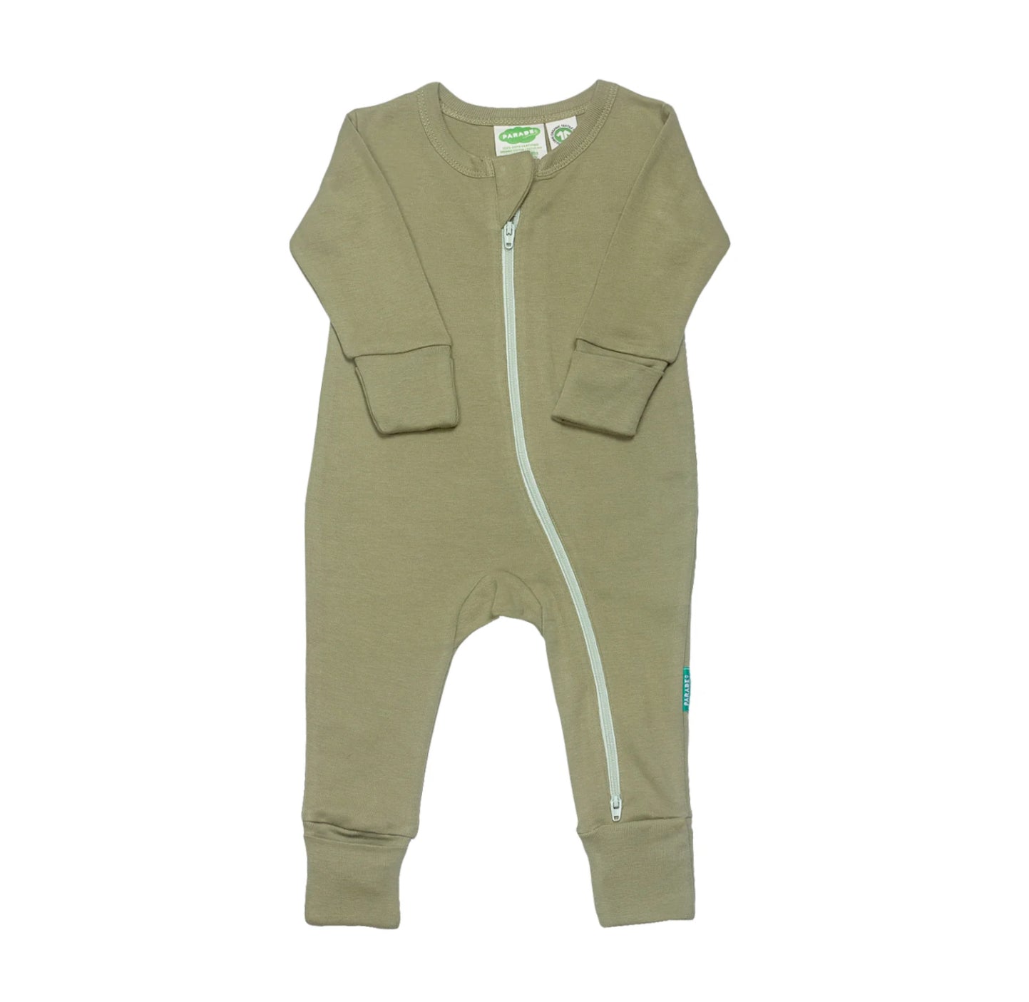 SS25 - Signature 2-WayZip | L/S Romper | Olive Green - Parade Organic