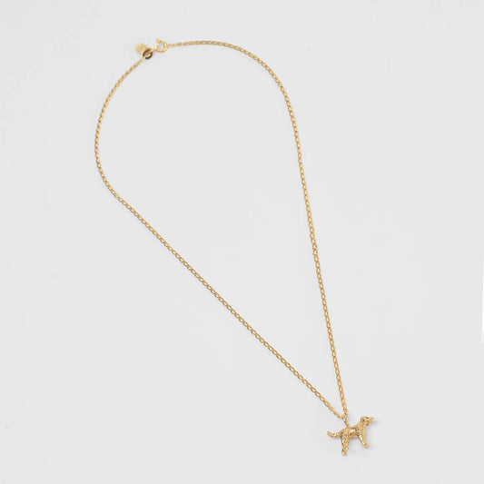 Dog Charm Necklace | Gold