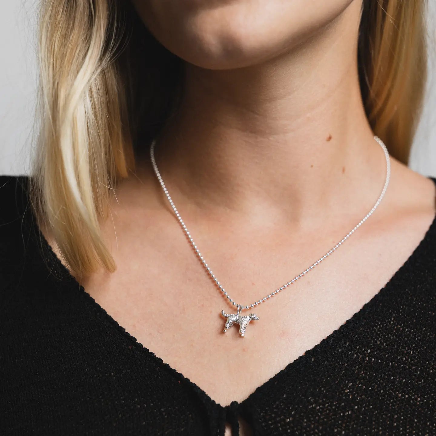 Dog Charm Necklace | Sterling Silver