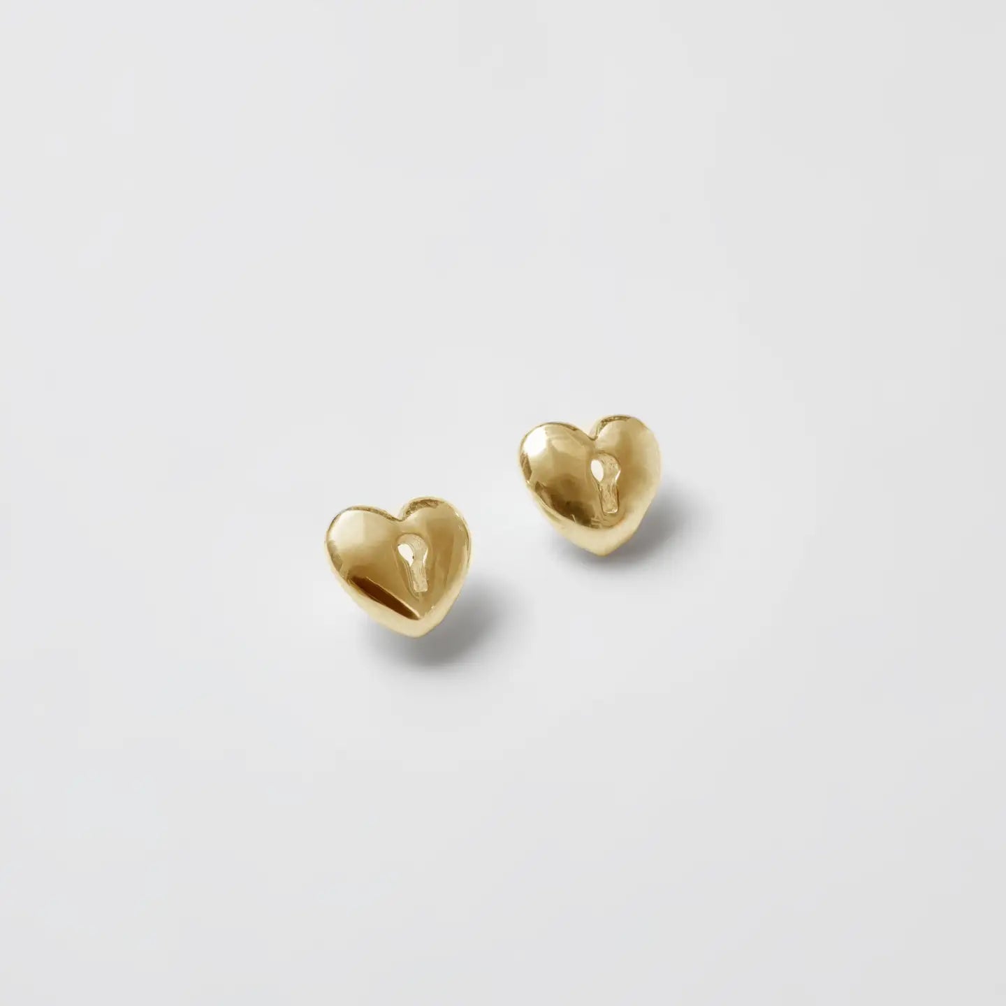 Heart Lock Studs | Gold
