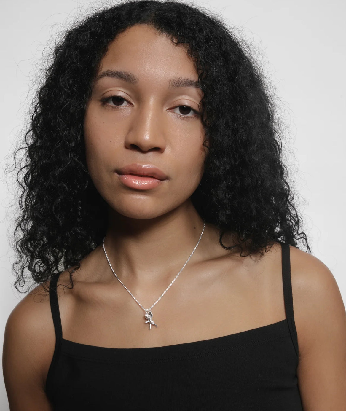 SS25 - Wolf Circus - Cherub Necklace | Sterling Silver - on model 3 