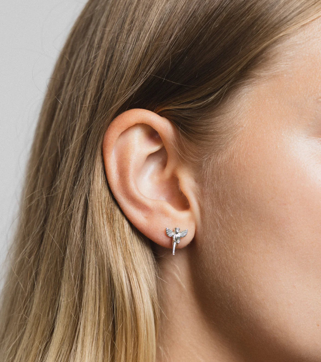 SS25 - Wolf Circus - Cherub Studs | Sterling Silver - on model 2 