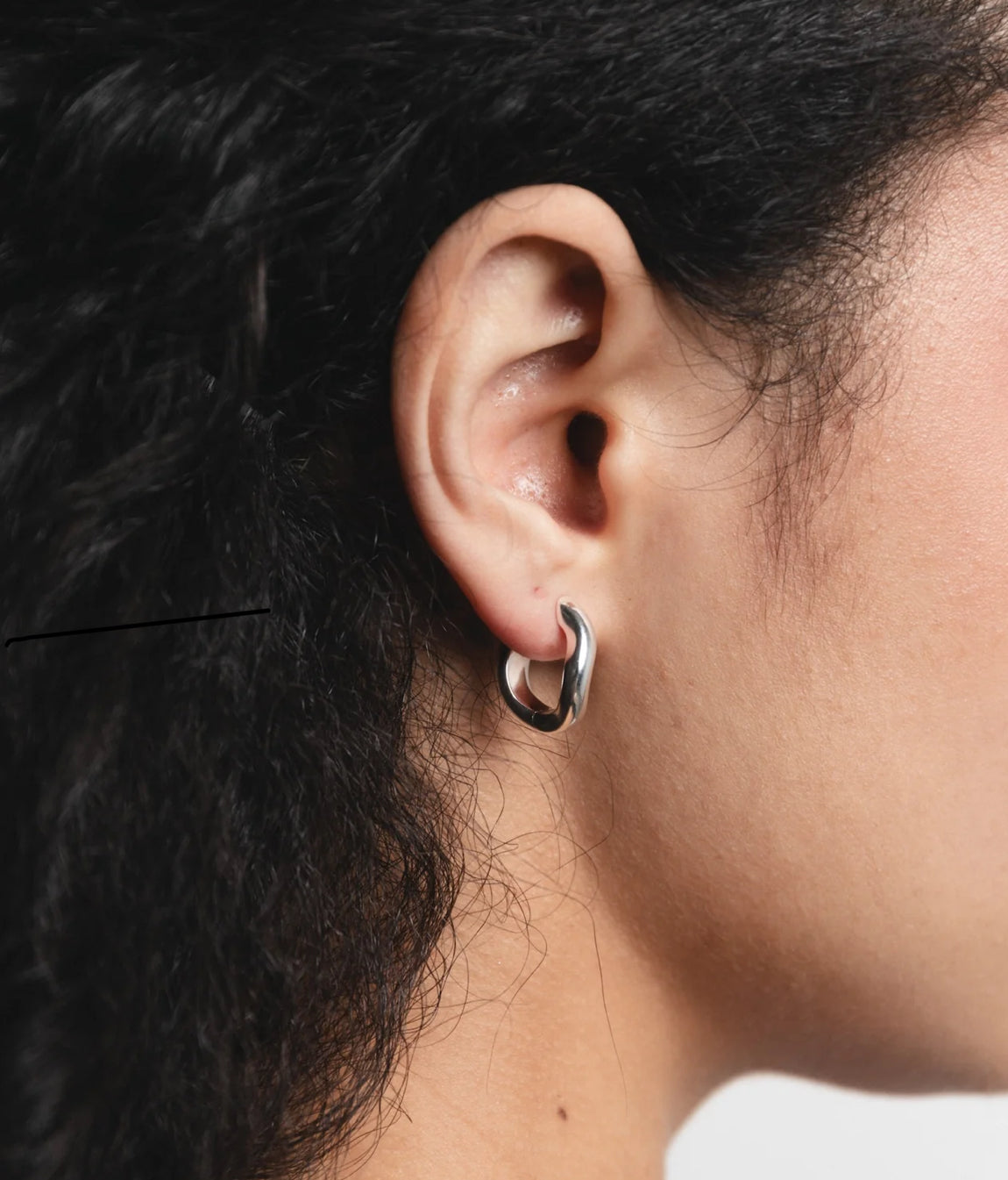 SS25 - Wolf Circus - Small Rowan Hoops | Silver - on model 2 