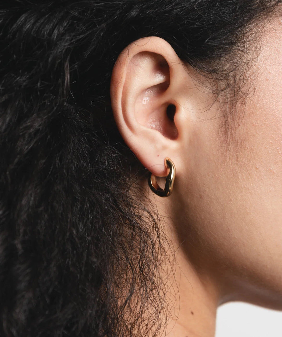SS25 Wolf Circus - Small Rowan Hoops | Gold  - on model 2 