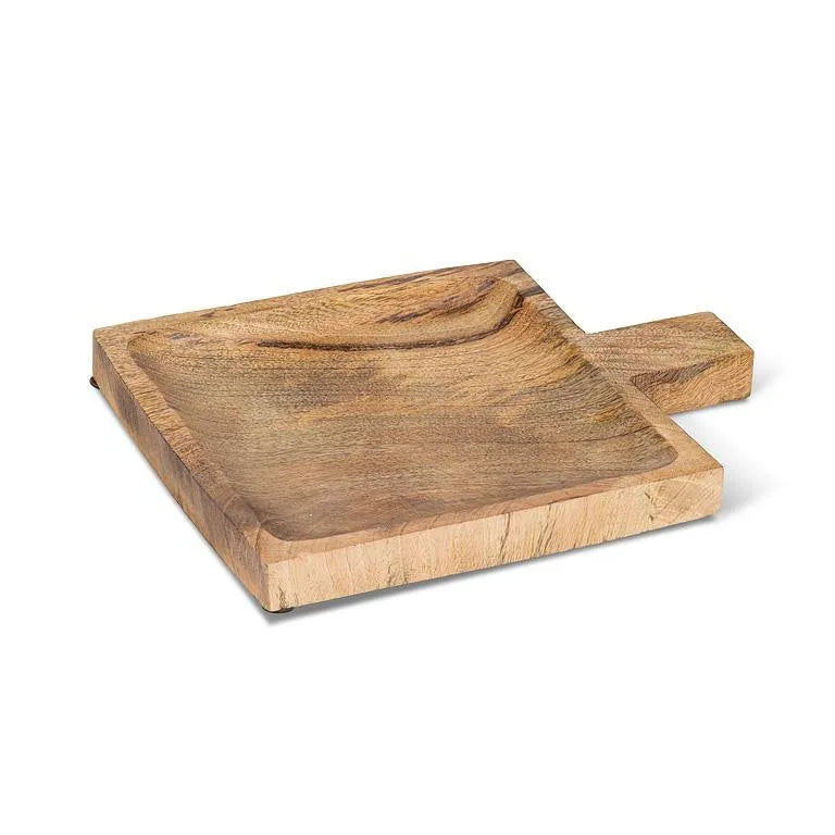 Wooden Square Tray with Handles