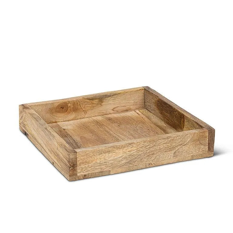 Mangowood Square Tray with Raised Edges