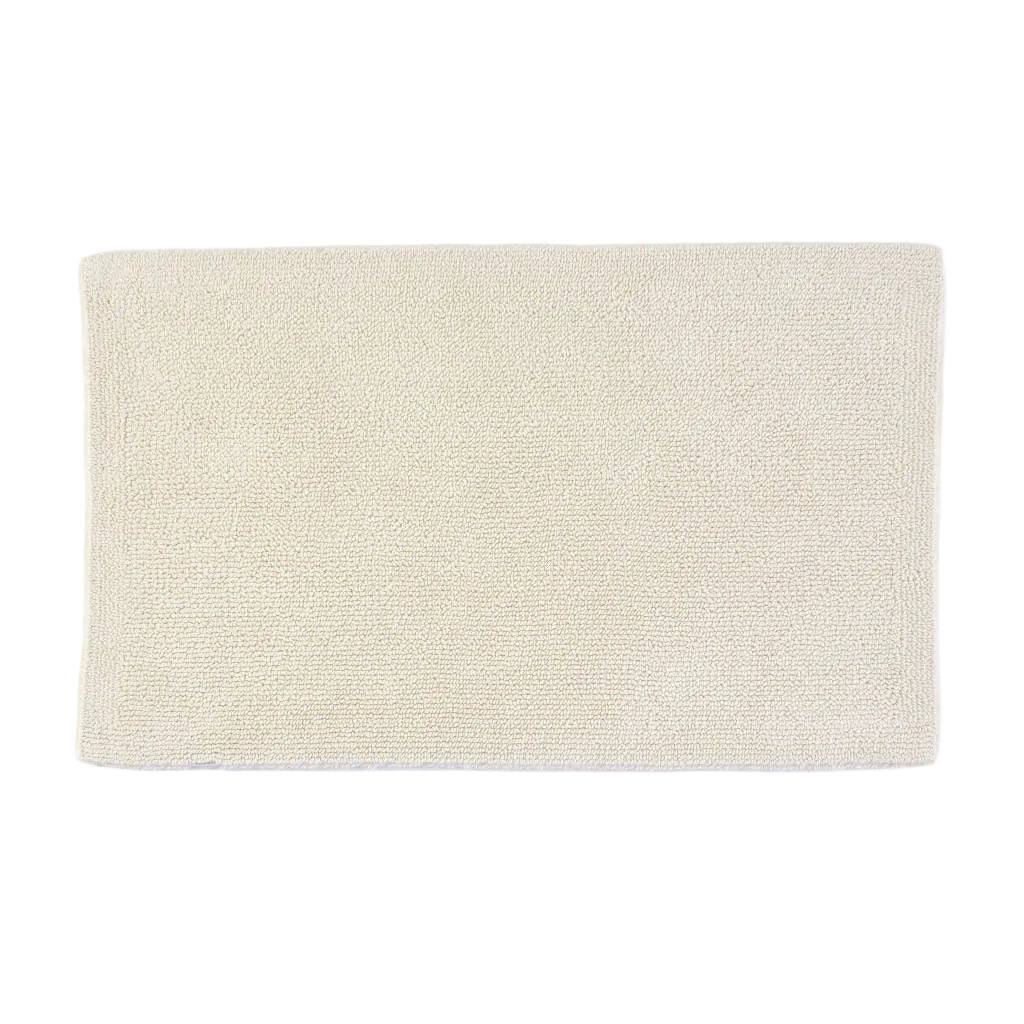 Beige bath mat on a white background